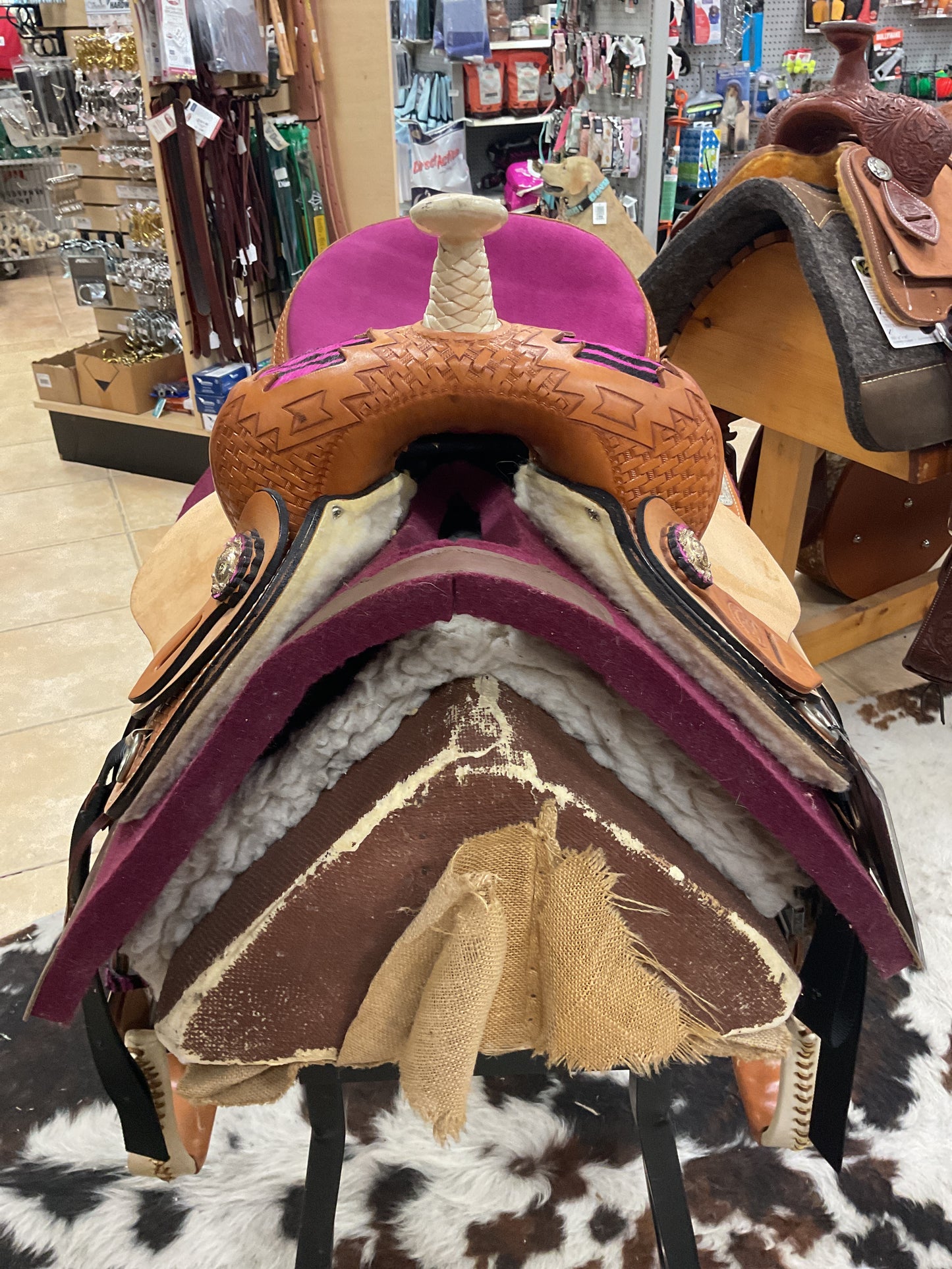 J&J Tack Barrel Pink Zebra Aztec