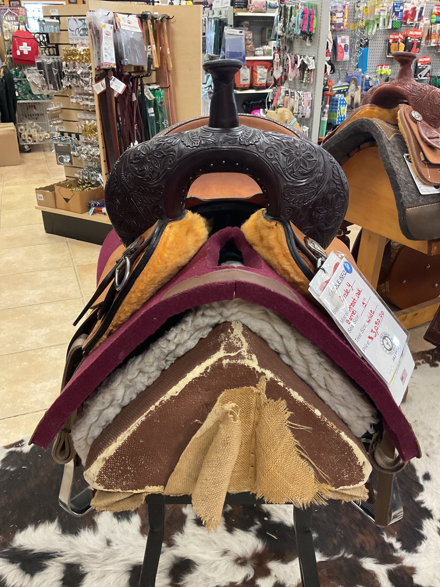 Circle Y Great Oak Barrel Saddle