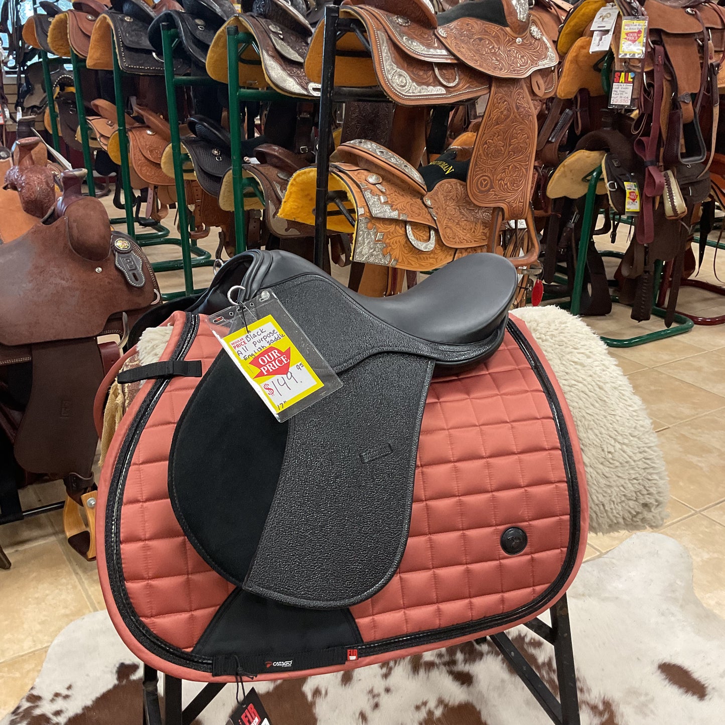 Black all purpose english saddle