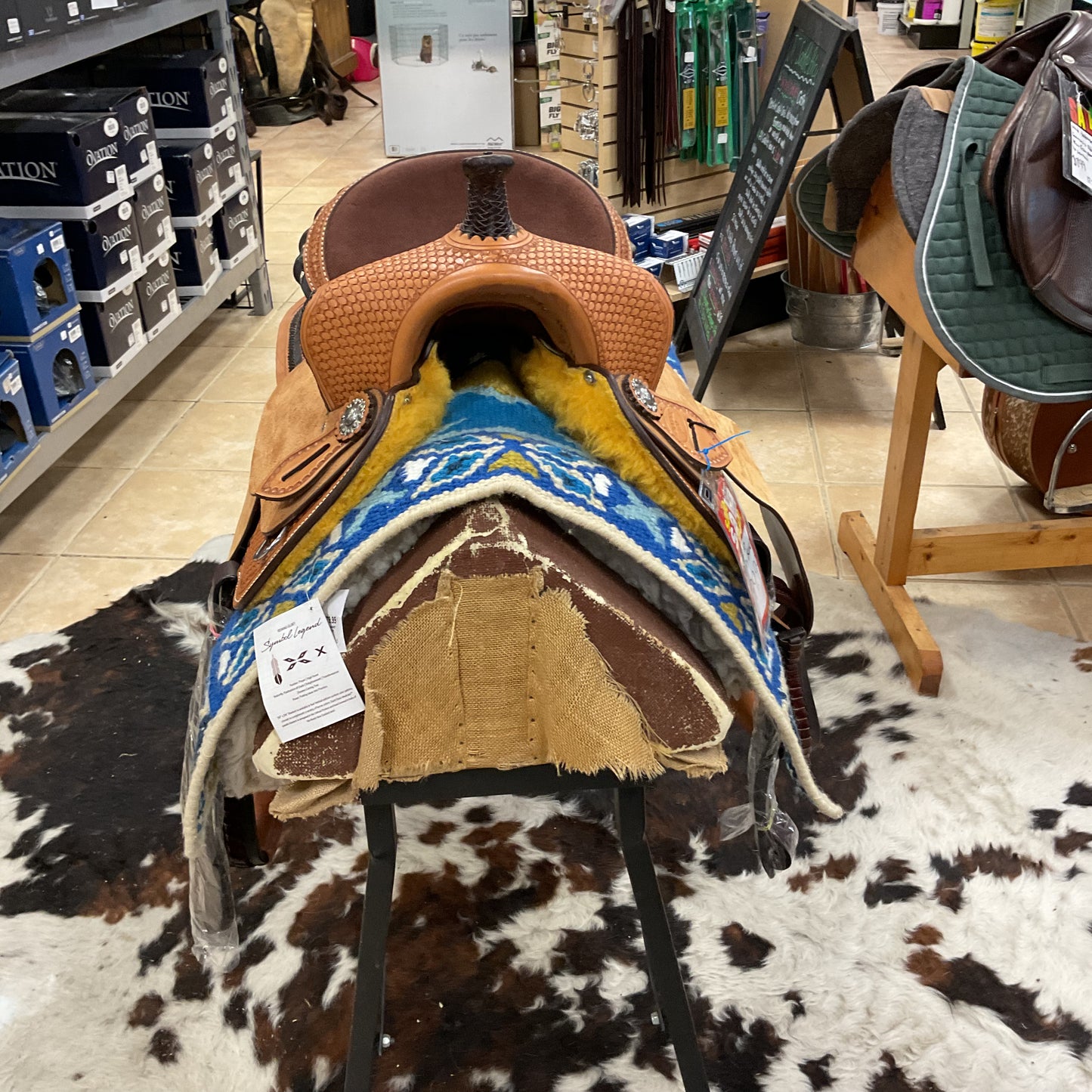 Youth buffalo barrel saddle