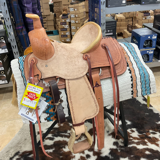 Youth blue river roping saddle